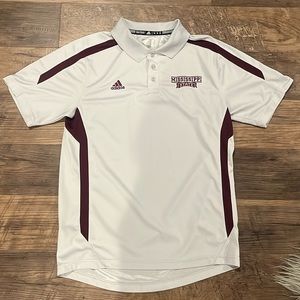 Mississippi State University Adidas Climalite Polo Size Medium